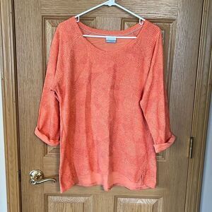 Columbia Coral Raglan 3/4 Sleeve Lightweight Knit Top XL
